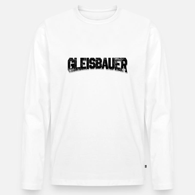 Gleisbauer - Männer Premium Bio Langarmshirt - Weiß