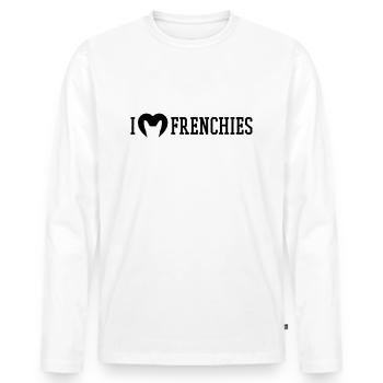 I love Frenchies - Men's Premium Organic Long Sleeve Shirt - white - Front - Nico (187cm)