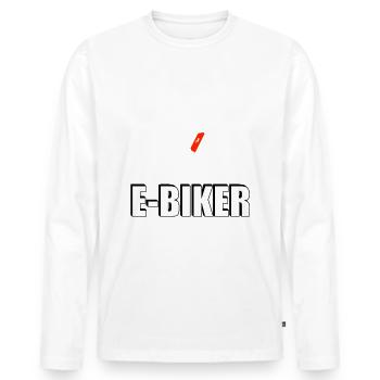 E Biker - Männer Premium Bio Langarmshirt - Weiß - Vorne - Nico (187cm)