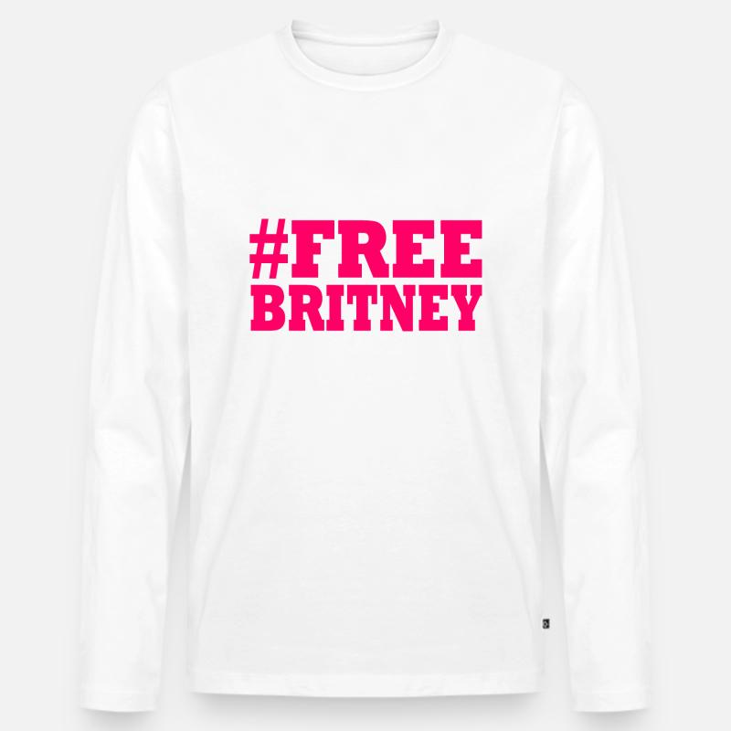 Free britney - Männer Premium Bio Langarmshirt - Weiß