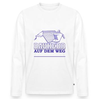 Bauherr auf dem Weg Zum Traumhaus - Männer Premium Bio Langarmshirt - Weiß - Vorne - Nico (187cm)