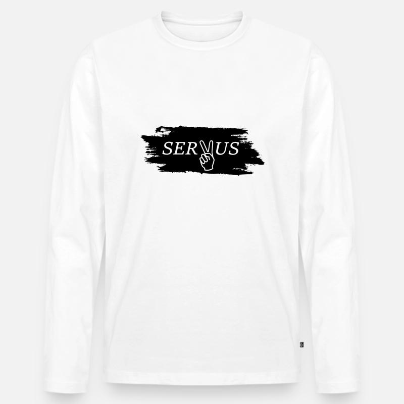 Servus Bayern - Männer Premium Bio Langarmshirt - Weiß