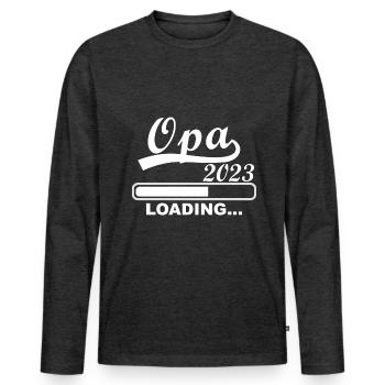 Opa 2023 loading - Männer Premium Bio Langarmshirt - Anthrazit meliert - Vorne - Nico (187cm)