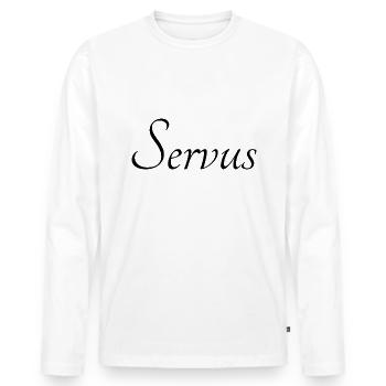 Servus - Männer Premium Bio Langarmshirt - Weiß - Vorne - Nico (187cm)