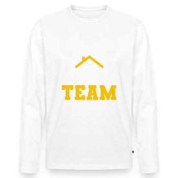 Bau Team Baustelle Bauarbeiter Hausbau - Männer Premium Bio Langarmshirt - Weiß - Vorne - Nico (187cm)