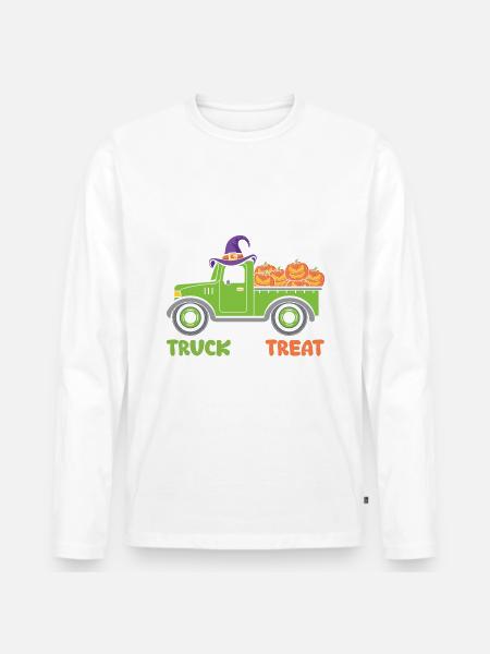 Halloween Pumpkin Witch - Men's Premium Organic Long Sleeve Shirt - 
