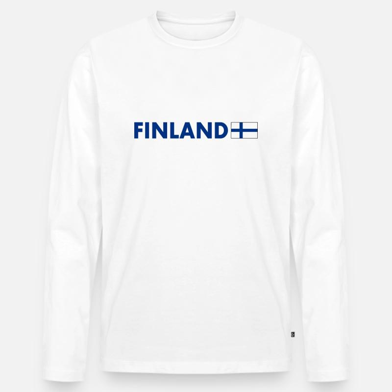 Finnland - Männer Premium Bio Langarmshirt - Weiß