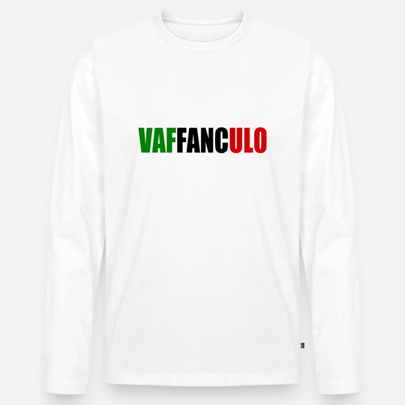 Vaffanculo - Männer Premium Bio Langarmshirt - Weiß