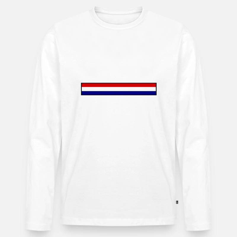 Holland Flagge - Männer Premium Bio Langarmshirt - Weiß