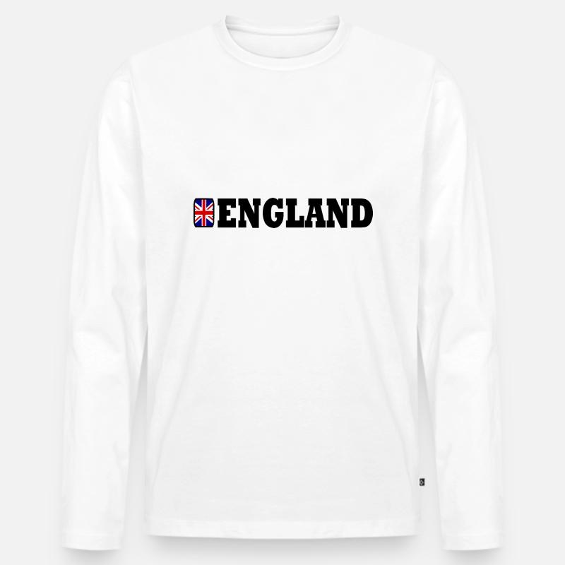 England Flagge - Männer Premium Bio Langarmshirt - Weiß