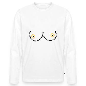 Pixel breasts - Men's Premium Organic Long Sleeve Shirt - white - Front - Nico (187cm)