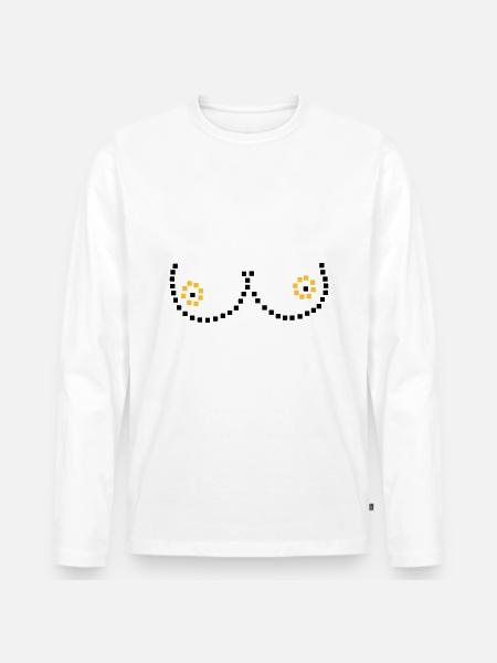 Pixel breasts - Men's Premium Organic Long Sleeve Shirt - white