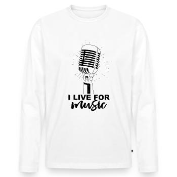 Singer - Men's Premium Organic Long Sleeve Shirt - white - Front - Nico (187cm)