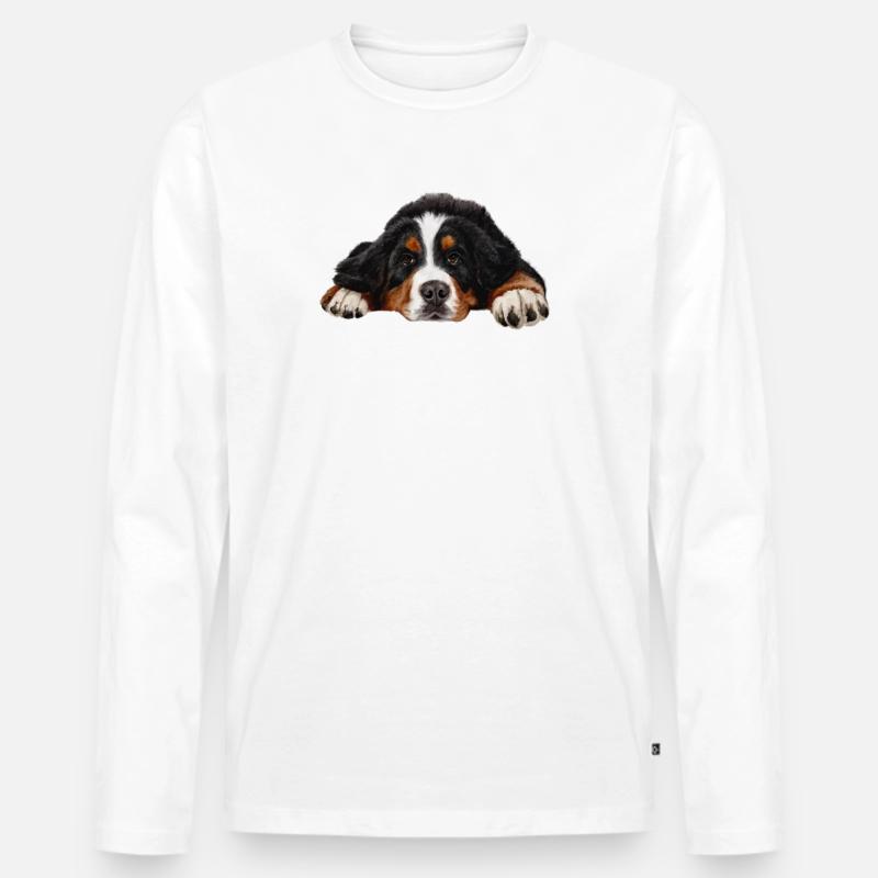 Berner Sennenhund - Männer Premium Bio Langarmshirt - Weiß