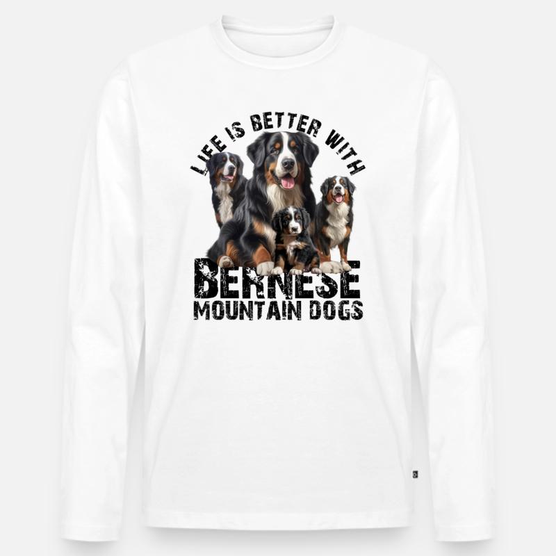 Berner Sennenhund - Männer Premium Bio Langarmshirt - Weiß