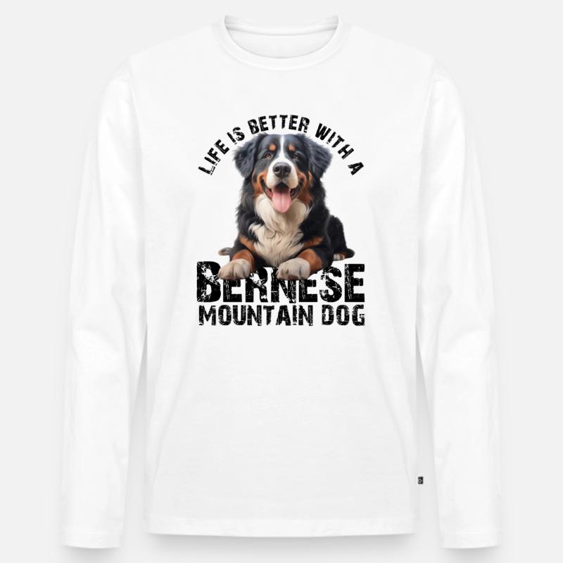 Berner Sennenhund - Männer Premium Bio Langarmshirt - Weiß
