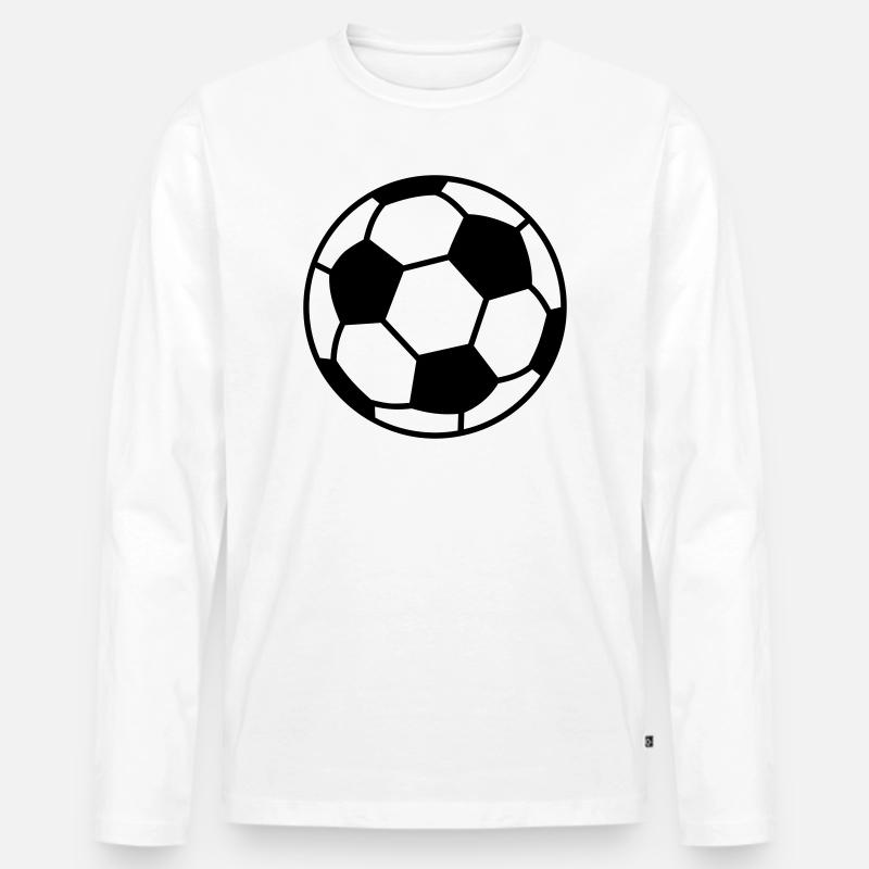Fussball Fußball - Männer Premium Bio Langarmshirt - Weiß