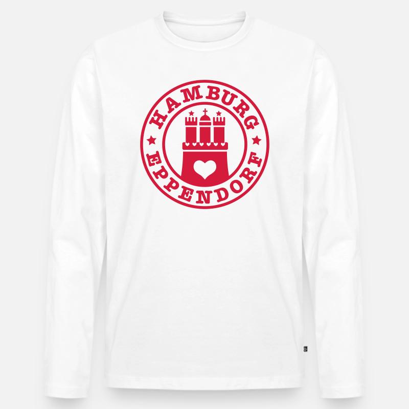 Hamburg Stadtteil Eppendorf 1c - Männer Premium Bio Langarmshirt - Weiß