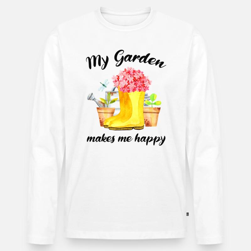 Garten Spruch Gärtner Hobbygärtner Geschenkidee - Männer Premium Bio Langarmshirt - Weiß