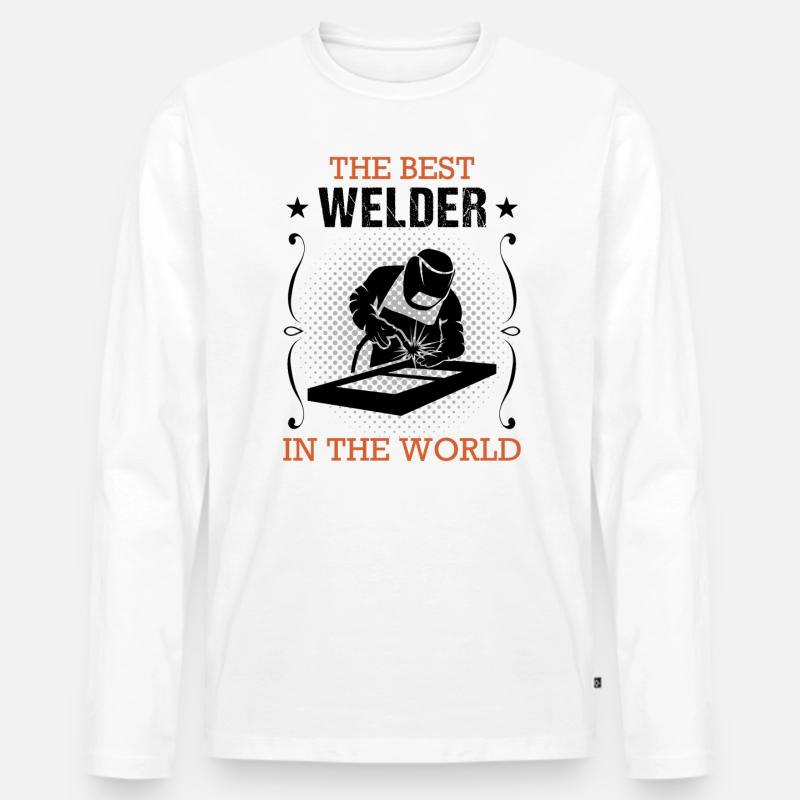 Schweißer Beruf Schweißgerät Handwerker Geschenk - Männer Premium Bio Langarmshirt - Weiß