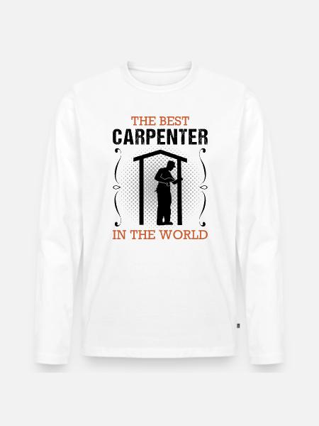 Zimmermann Beruf Zimmerer Handwerker Geschenk - Männer Premium Bio Langarmshirt - Weiß