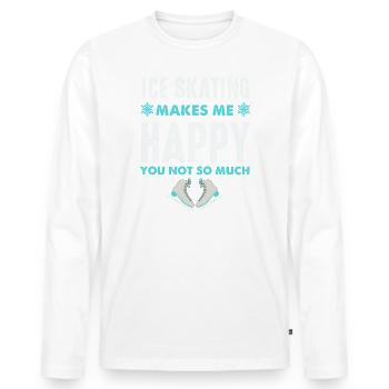 Skating Makes Me Happy- Figure Skating Gifts - Men's Premium Organic Long Sleeve Shirt - white - Front - Nico (187cm)