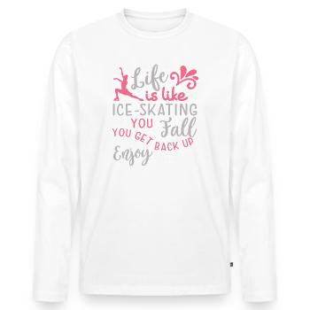 Skating Life Tshirt Figure Skating Gift Idea - Men's Premium Organic Long Sleeve Shirt - white - Front - Nico (187cm)