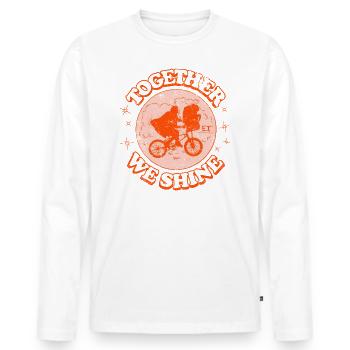 E.T. L'Extra-Terrestre We Shine - T-shirt manches longues Premium bio Homme - blanc - Devant - Nico (187cm)
