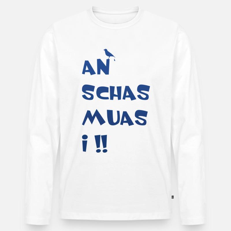 An Schas muas i - Männer Premium Bio Langarmshirt - Weiß