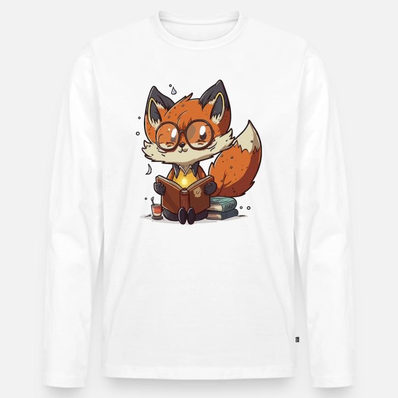 Fox buchen - Männer Premium Bio Langarmshirt - Weiß