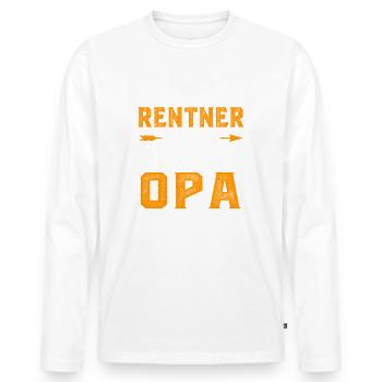 Ich bin kein Rentner Ich bin Vollzeit Opa - Männer Premium Bio Langarmshirt - Weiß - Vorne - Nico (187cm)