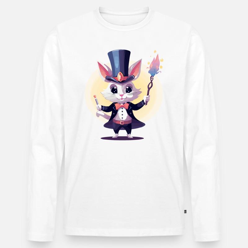 Magierin Harely - Männer Premium Bio Langarmshirt - Weiß