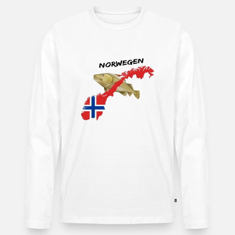 norway cod card cod hunter gift Men's Premium Organic Long Sleeve Shirt