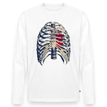 The Heart, Ver. 2 - Men's Premium Organic Long Sleeve Shirt - white - Front - Nico (187cm)