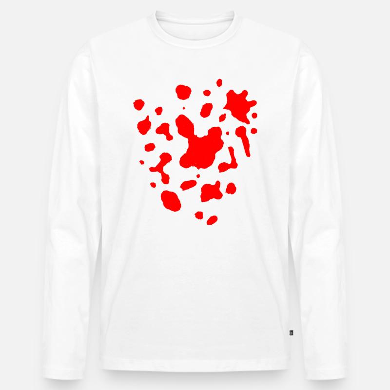 Tropfen Flecken Muster - Männer Premium Bio Langarmshirt - Weiß