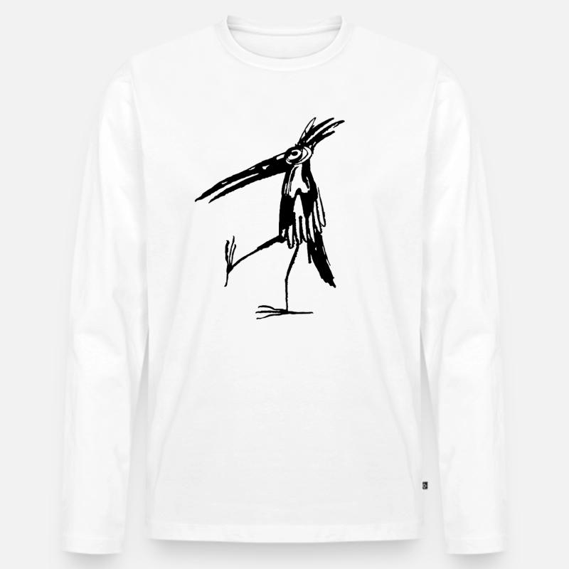 Stehvogel - Männer Premium Bio Langarmshirt - Weiß