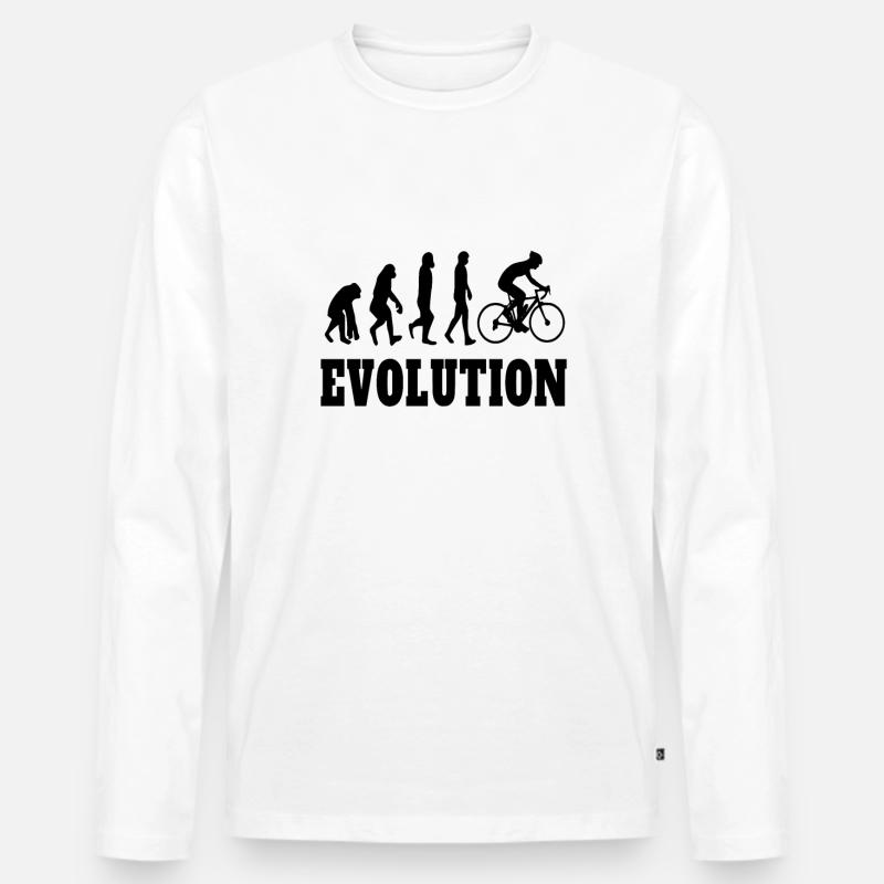 Evolution Radfahren - Männer Premium Bio Langarmshirt - Weiß