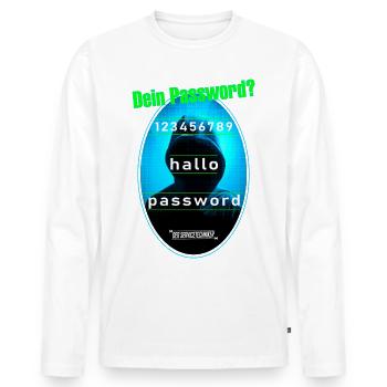 Hacker in Kapuze - Männer Premium Bio Langarmshirt - Weiß - Vorne - Nico (187cm)