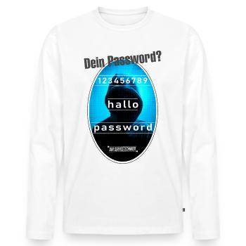 Password Kapuze grau - Männer Premium Bio Langarmshirt - Weiß - Vorne - Nico (187cm)