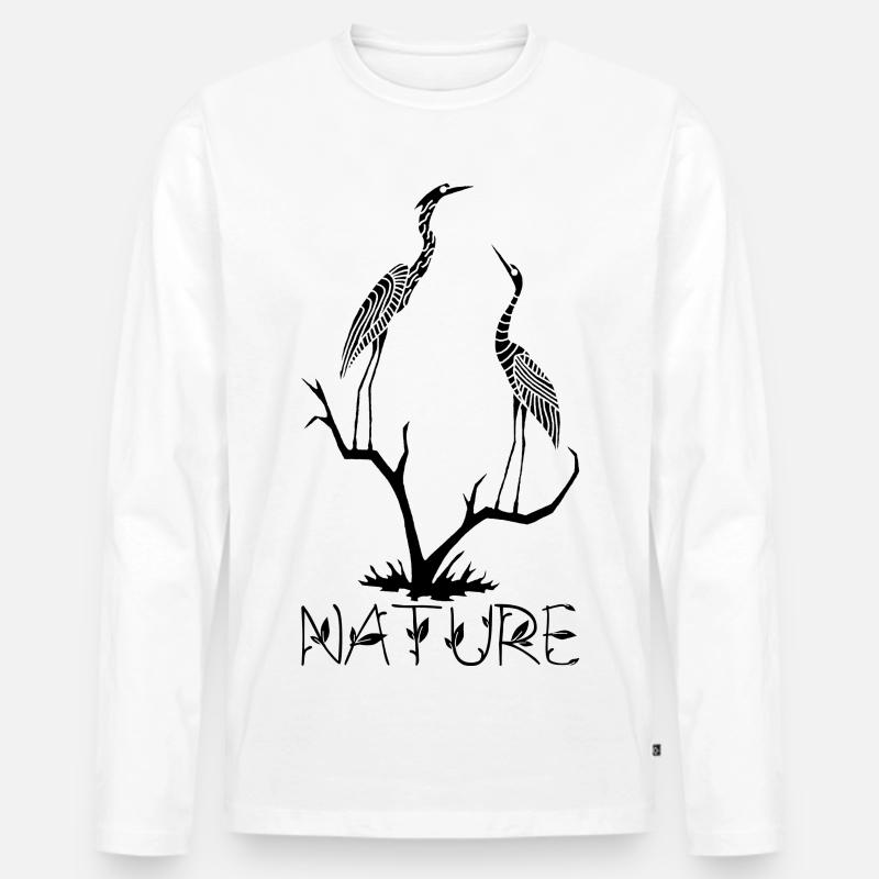 Die schwarzen Vögel - Männer Premium Bio Langarmshirt - Weiß
