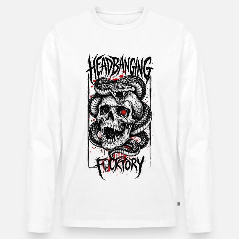 calavera_serpiente - Männer Premium Bio Langarmshirt - Weiß