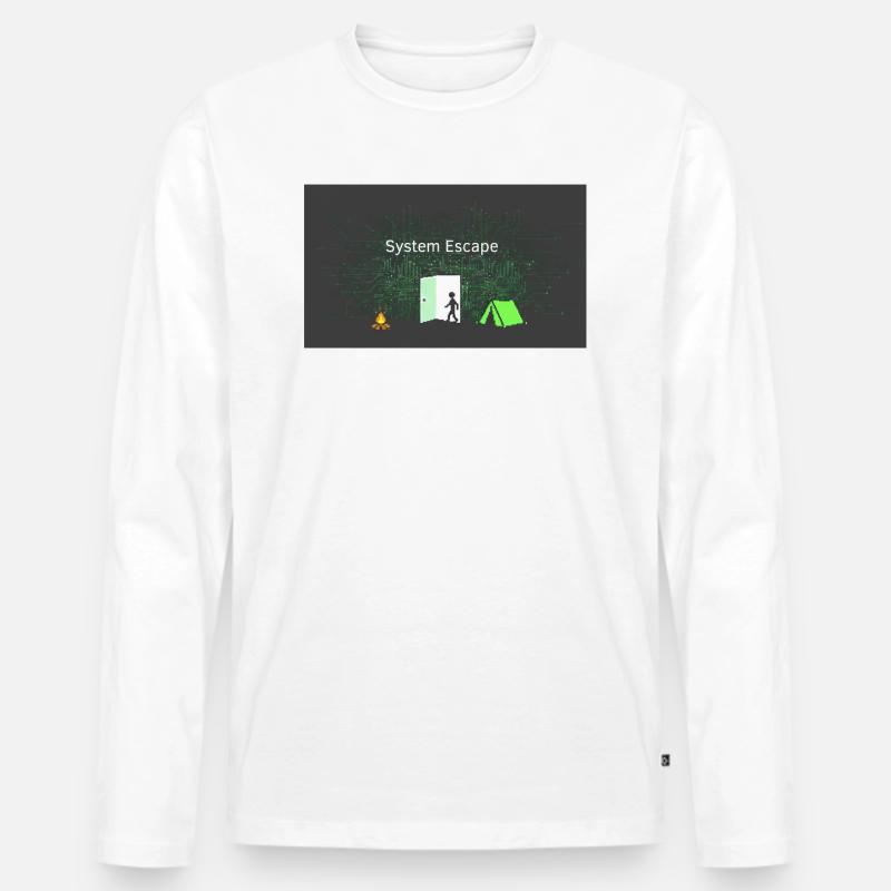 System Escape - Männer Premium Bio Langarmshirt - Weiß