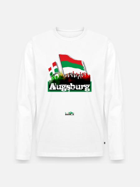 augsburg all4one - Männer Premium Bio Langarmshirt - Weiß