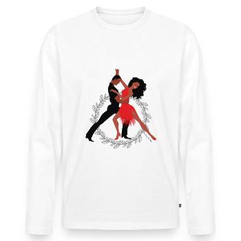 sauce - T-shirt manches longues Premium bio Homme - blanc - Devant - Nico (187cm)