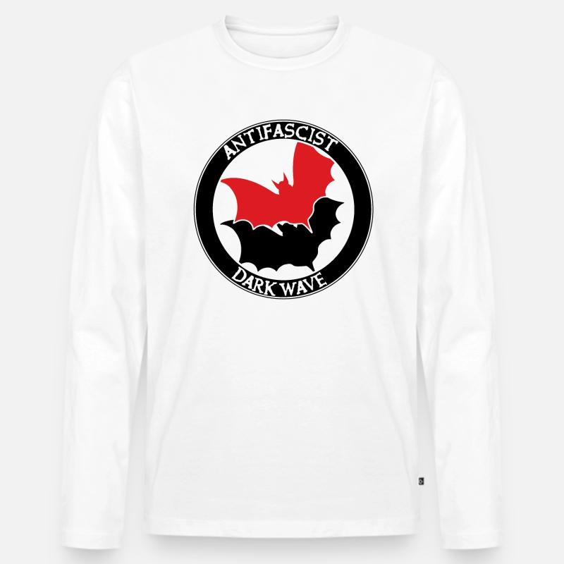 ANTIFASCIST DARK WAVE - Männer Premium Bio Langarmshirt - Weiß