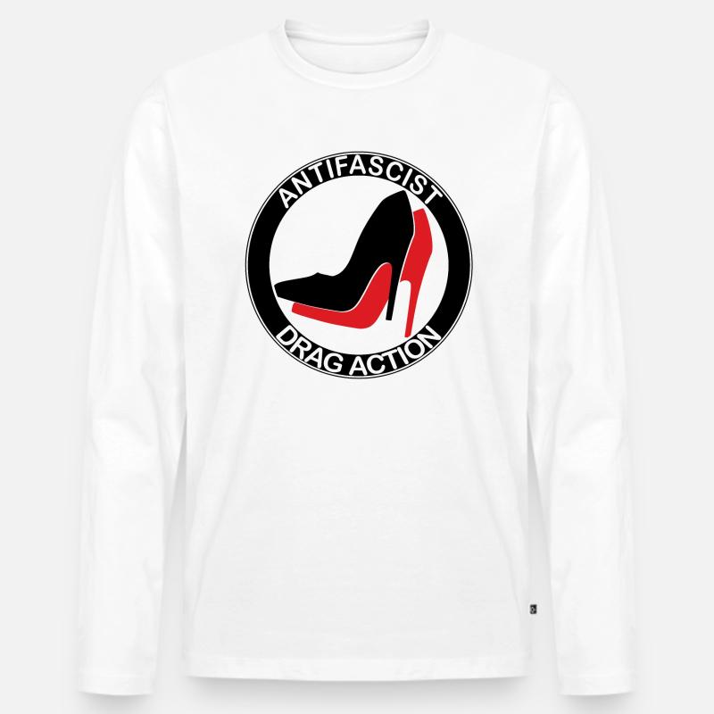 ANTIFASCIST DRAG ACTION - Männer Premium Bio Langarmshirt - Weiß