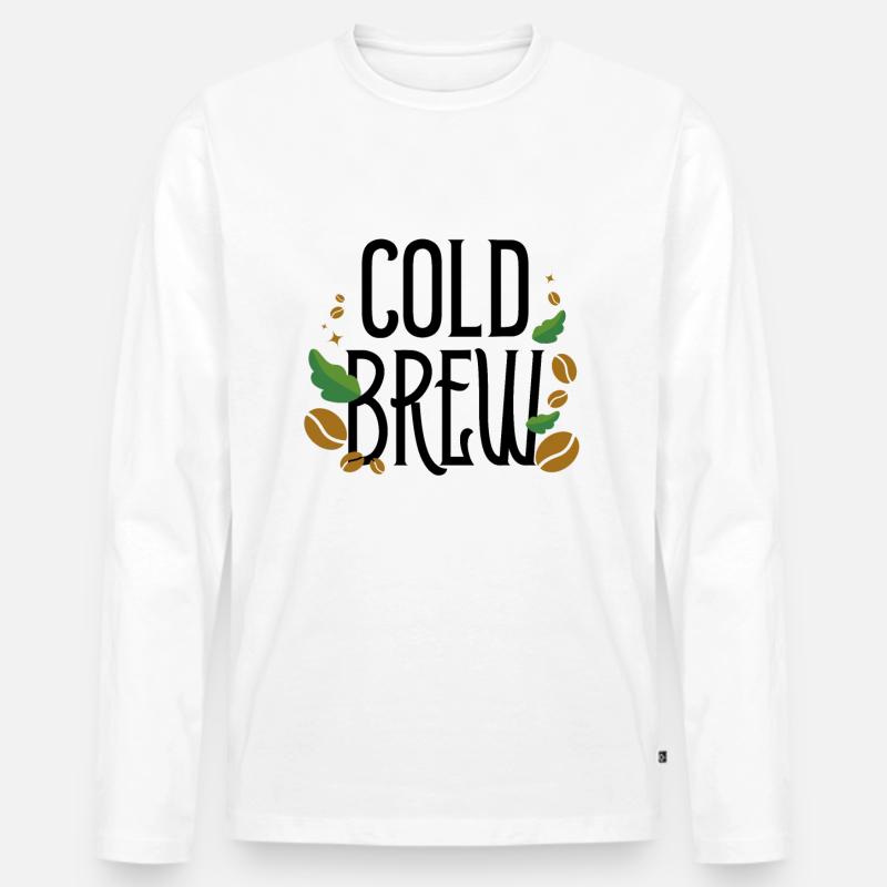 Cold Brew Kaffee Coffee - Männer Premium Bio Langarmshirt - Weiß