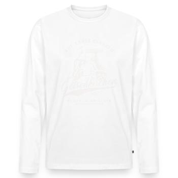 Gelsenkirchen - Auf Kohle Geboren - Männer Premium Bio Langarmshirt - Weiß - Vorne - Nico (187cm)