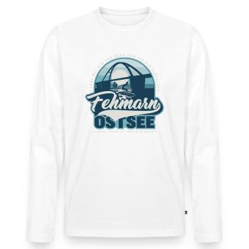 Fehmarn Ostsee - Einmal Fehmarn-Immer Fehmarn - Männer Premium Bio Langarmshirt - Weiß - Vorne - Nico (187cm)
