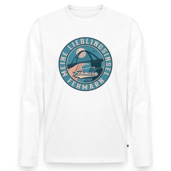 MEINE LIEBLINGSINSEL FEHMARN - Männer Premium Bio Langarmshirt - Weiß - Vorne - Nico (187cm)